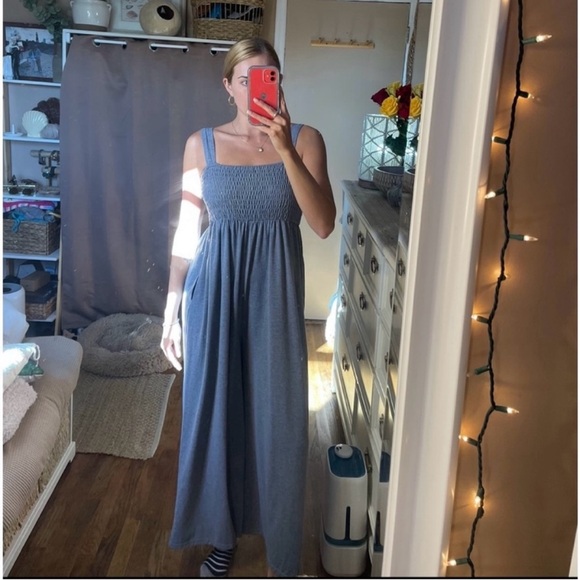 Nasty Gal grey runched comfortable jumpsuit - Picture 6 of 11